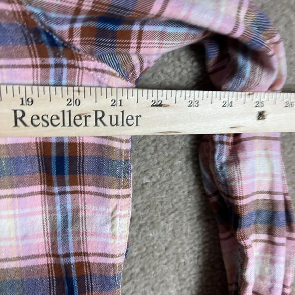 Scotch & Soda Iconic Western Shirt Mens Medium Pink Checked Flannel Linen Blend - Picture 10 of 14